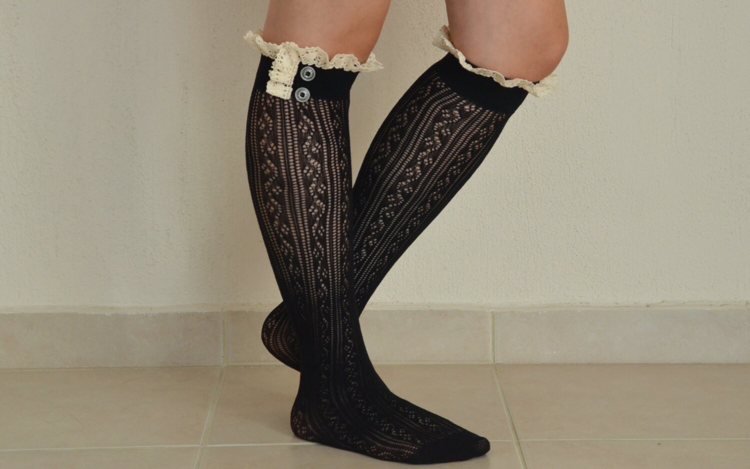 lace boot socks
