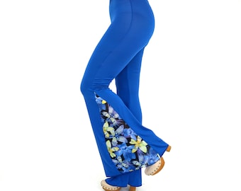 Women bell bottoms,Flare pant,Festival,Chiffon,70's clothing