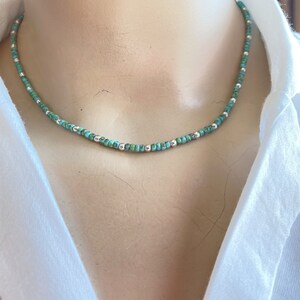 Silver Beaded Delicate Necklace,Birthday Gift,Choker Necklace,Minimal Necklace,Gift For Her,Hand Made Necklace