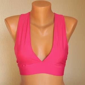 Hot pink seamless bikini top,Bathing suits,Swimwear,Swimsuit,Plus size