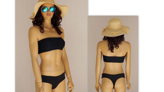 plus size black bandeau bikini top