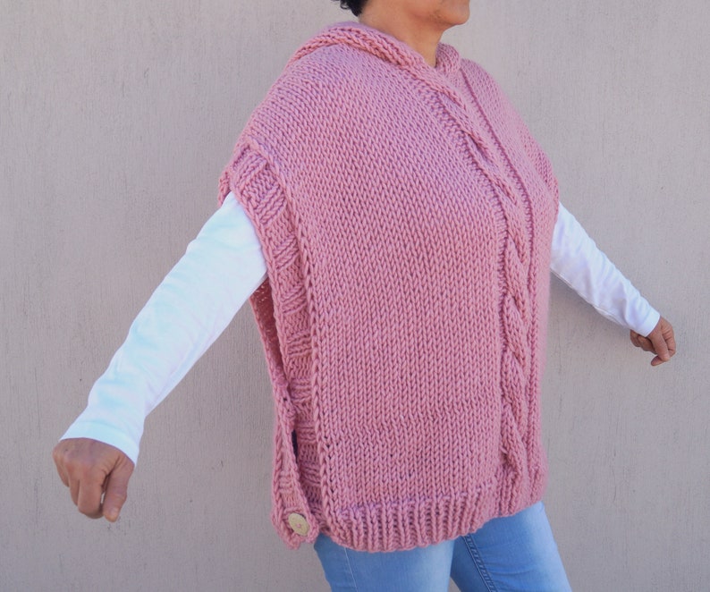 Hand knit sweater,Plus size hoodie sweater,Women sweater,Chunky sweater,Oversized sweater,Maternity,Christmas gift,Cable knit sweater