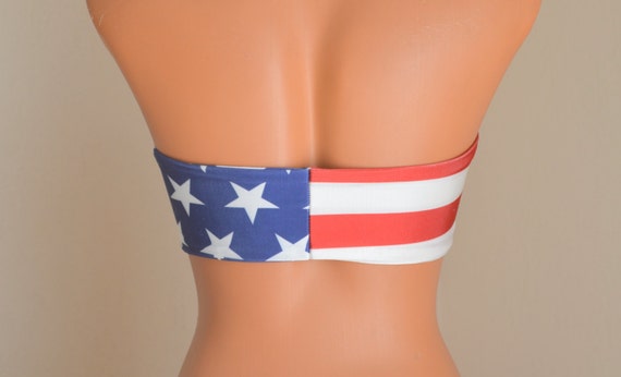American Flag Bandeau/american Flag Twisted Bandeau Bikini Top/4th July/ swimwear Women/swimsuits/bathing Suits Plus Size/festival Top -  Canada