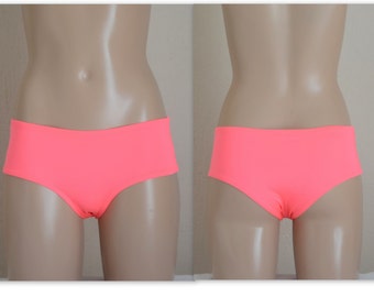 Neon pink full coverage boyshort bikini bottoms//Bathing suits//Swimwear//Swimsuits//Sexy//Plus size