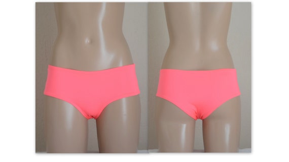 Neon Pink Full Coverage Boyshort Bikini Bottoms//bathing Suits//swimwear// swimsuits//sexy//plus Size 