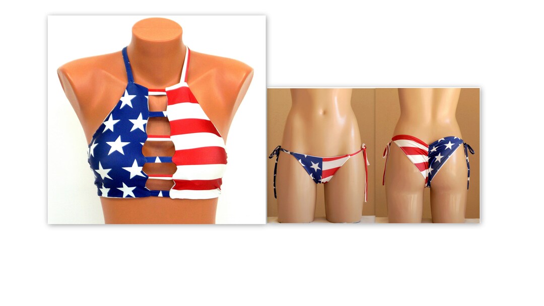 【THEAIRTOWN】USA Flog Stripe Halter-neck Bikini ★ il_1080xN.1483019553_kmvu.jpg