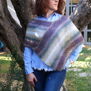 Frauen Poncho-Hand stricken Poncho-Gray Poncho-Winter Schal-Weihnachten Geschenk-Geburtstag Geschenk-Mütter Tag Geschenk-Mohair Poncho