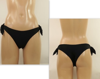 Black seamless cheeky knot bikini bottoms//Plus size//Bathing suits//Swimwear//Swimsuits//Sexy