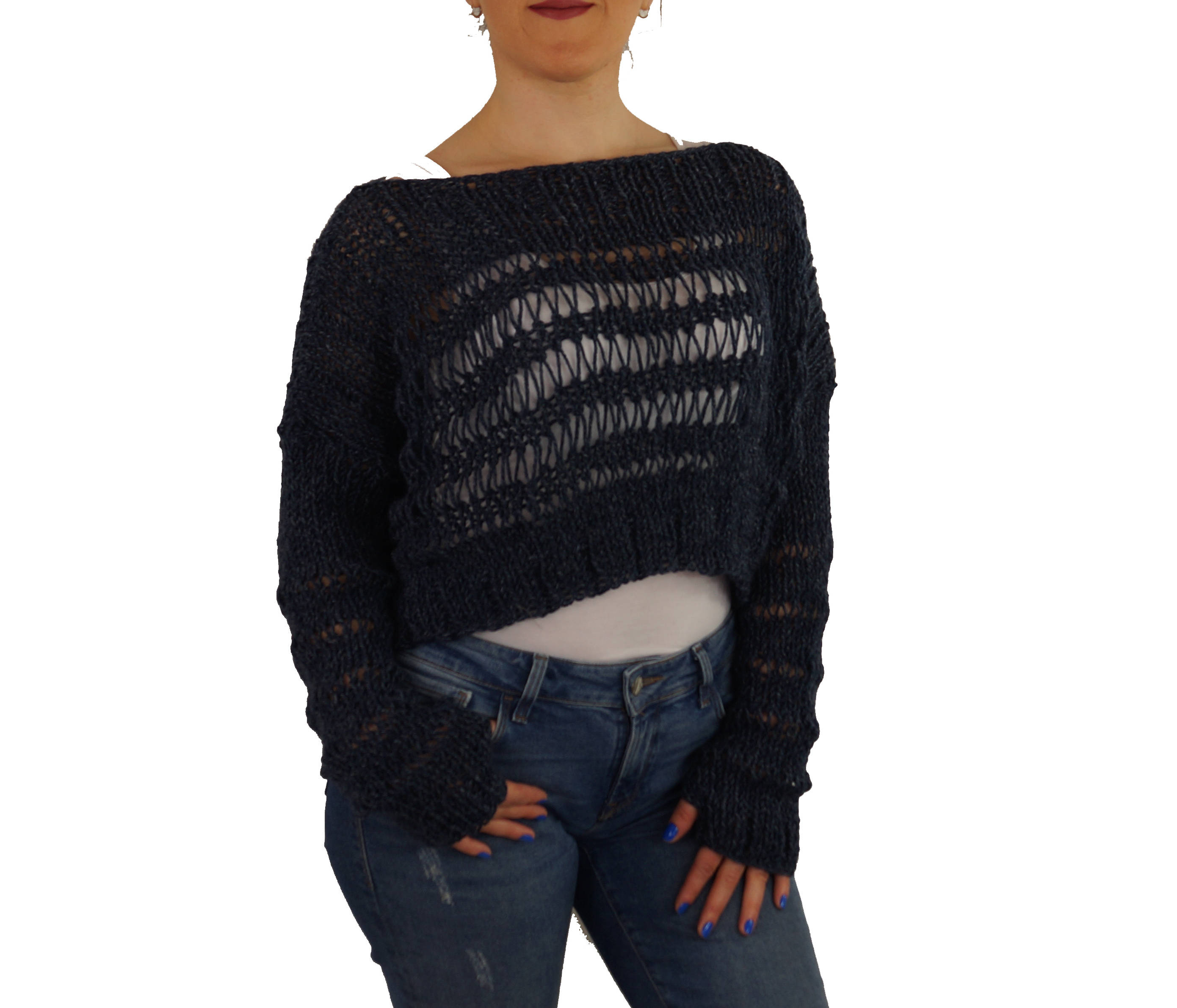 plus size navy blue sweater