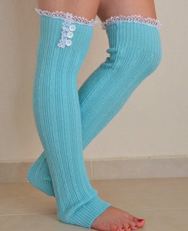 Leg Warmers Womensmint Green Leg Warmerscable Knit Leg Etsy
