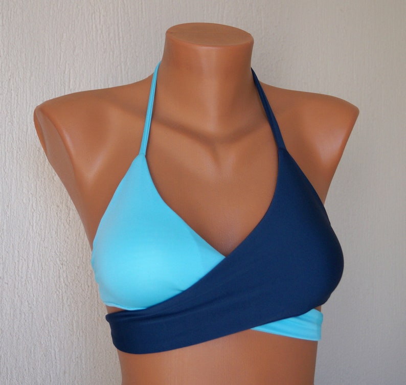 blue wrap bikini