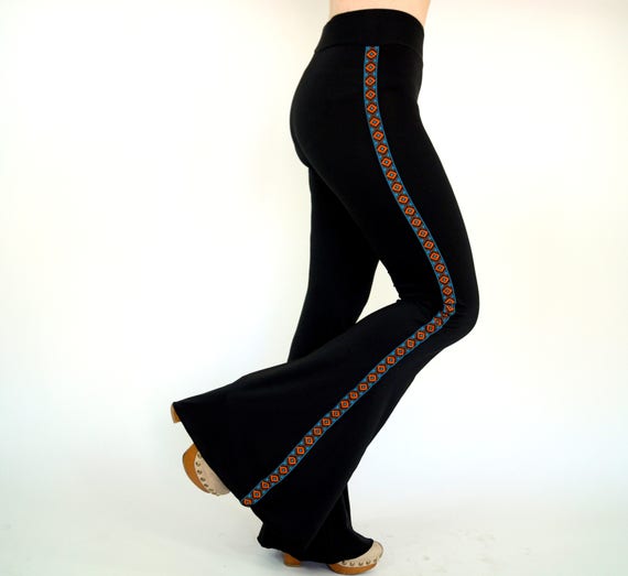 Native American Bell Bottoms /black Flare Pants/stretchy Bell