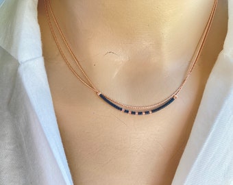 Minimalist Beaded Layering Necklace,Thin Delicate Dainty Necklace,Rose Gold Tiny Beaded Necklace,Simple Boho Necklace,Valentines day
