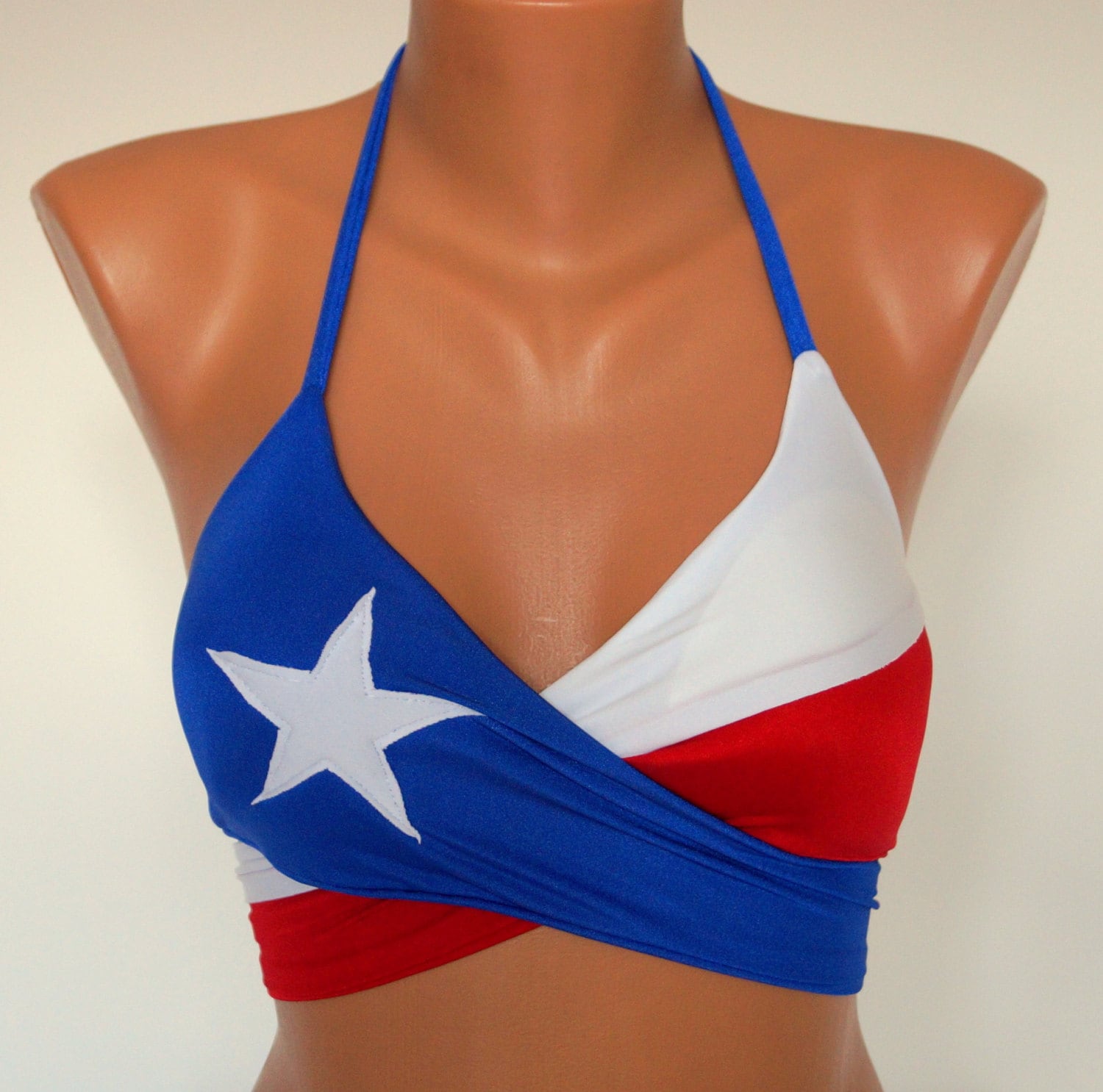 Texas Flag Wrap Around Halter Bikini Top//swimwear Women//swimsuit//plus  Size//bathing Suits//4th July - Etsy