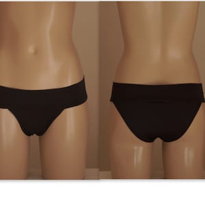 Black fully lined full coverage bikini bottoms//Bathing suit//Plus size//Brazilian bottoms//Swimsuit//Swimwear