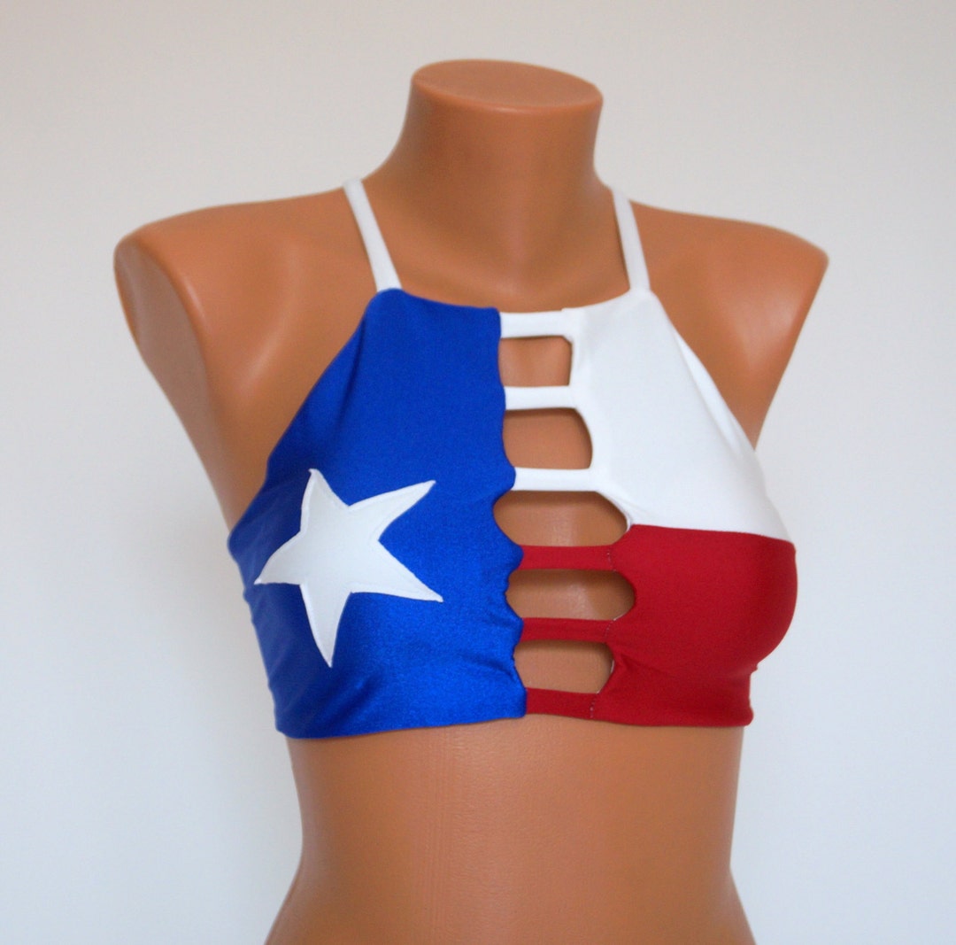 Texas Flag Bikini / Texas Clothing Style / Recycled Polyester Bikini