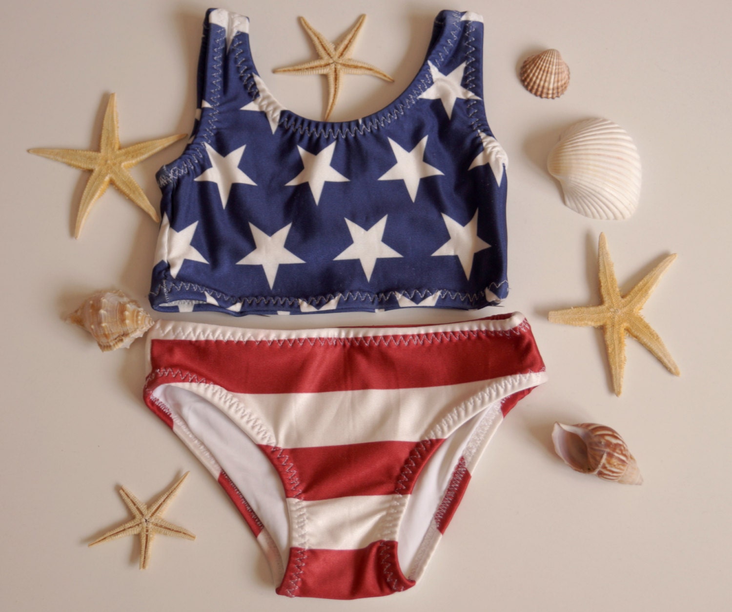 Implicaties Apt George Bernard USA vlag meisjes badpak/Amerikaanse vlag bikini top en - Etsy België