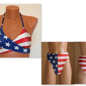 fourth of july high waisted swimsuit