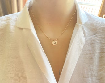 Rose Gold Tiny Letter Delicate Necklace,Birthday Gift,Christmas Gift,Minimal Necklace,Gift For her,Initial Necklace