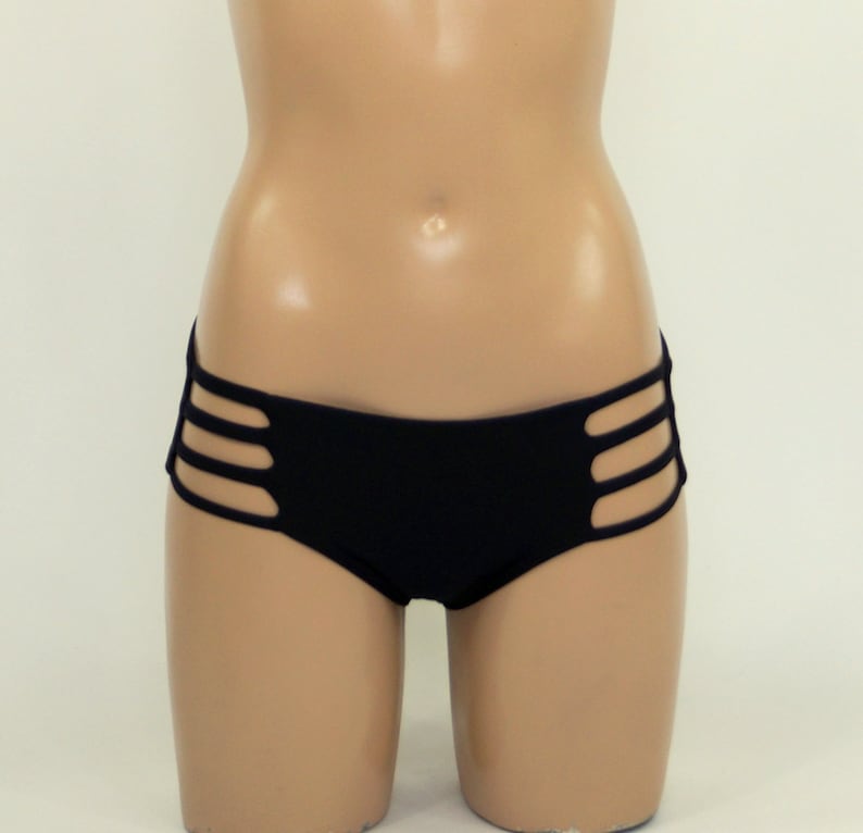 Black Full Coverage Boy Short Bikini Bottoms // Bikini // Etsy