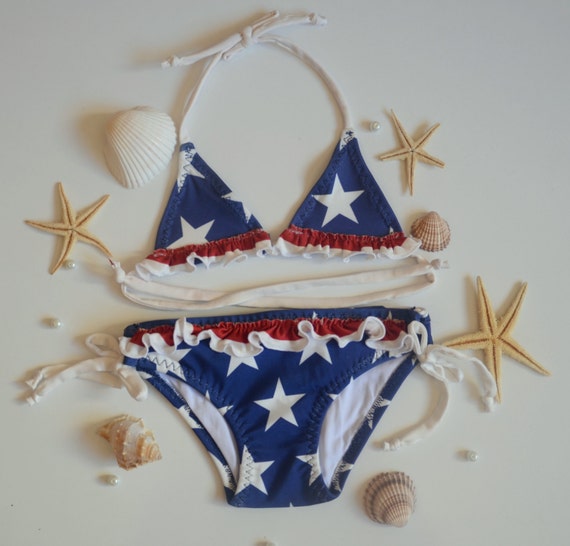 Vulgariteit Haringen Voor een dagje uit American Flag meisje bikini / USA Flag baby meisje halter - Etsy Nederland