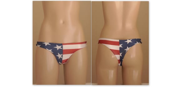 American Flag Seamless Thong Bikini Bottoms//4th July//patriotic
