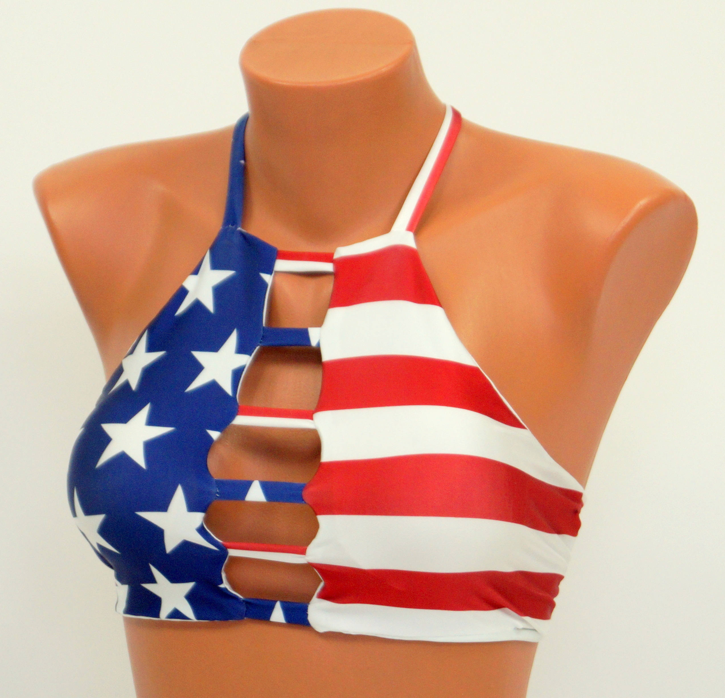 【THEAIRTOWN】USA Flog Stripe Halter-neck Bikini ★ 61BsyBysdyL._AC_SL1500_.jpg