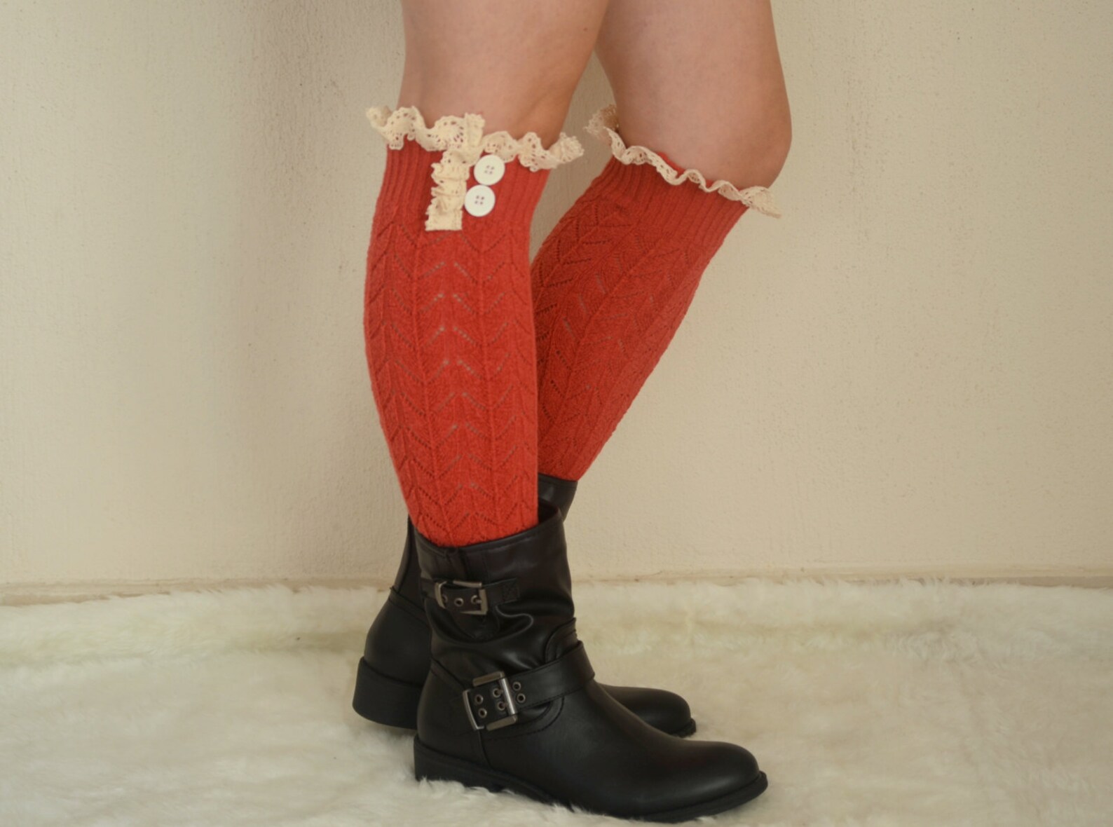 Womens Leg Warmersplus Size Leg Warmersburnt Orange Lace Leg Etsy