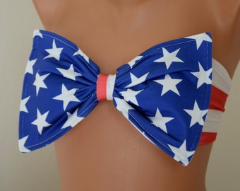 American Flag Bikini Top - Patriotic Swimwear for Women