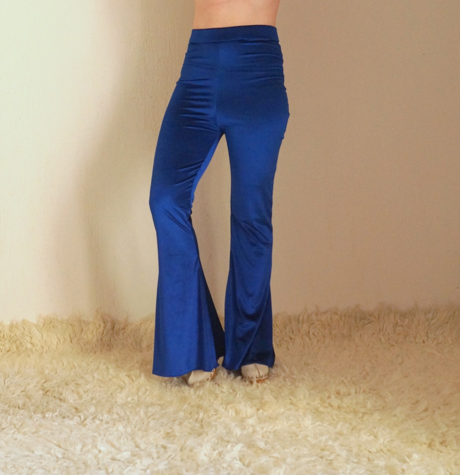 Ankara Elastic Bell Bottom Pants (Royal Blue)