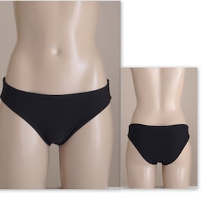 Black Fully lined full coverage bikini bottoms//Swimsuits women//Swimwear plus size//Bathing suits//70s clothing