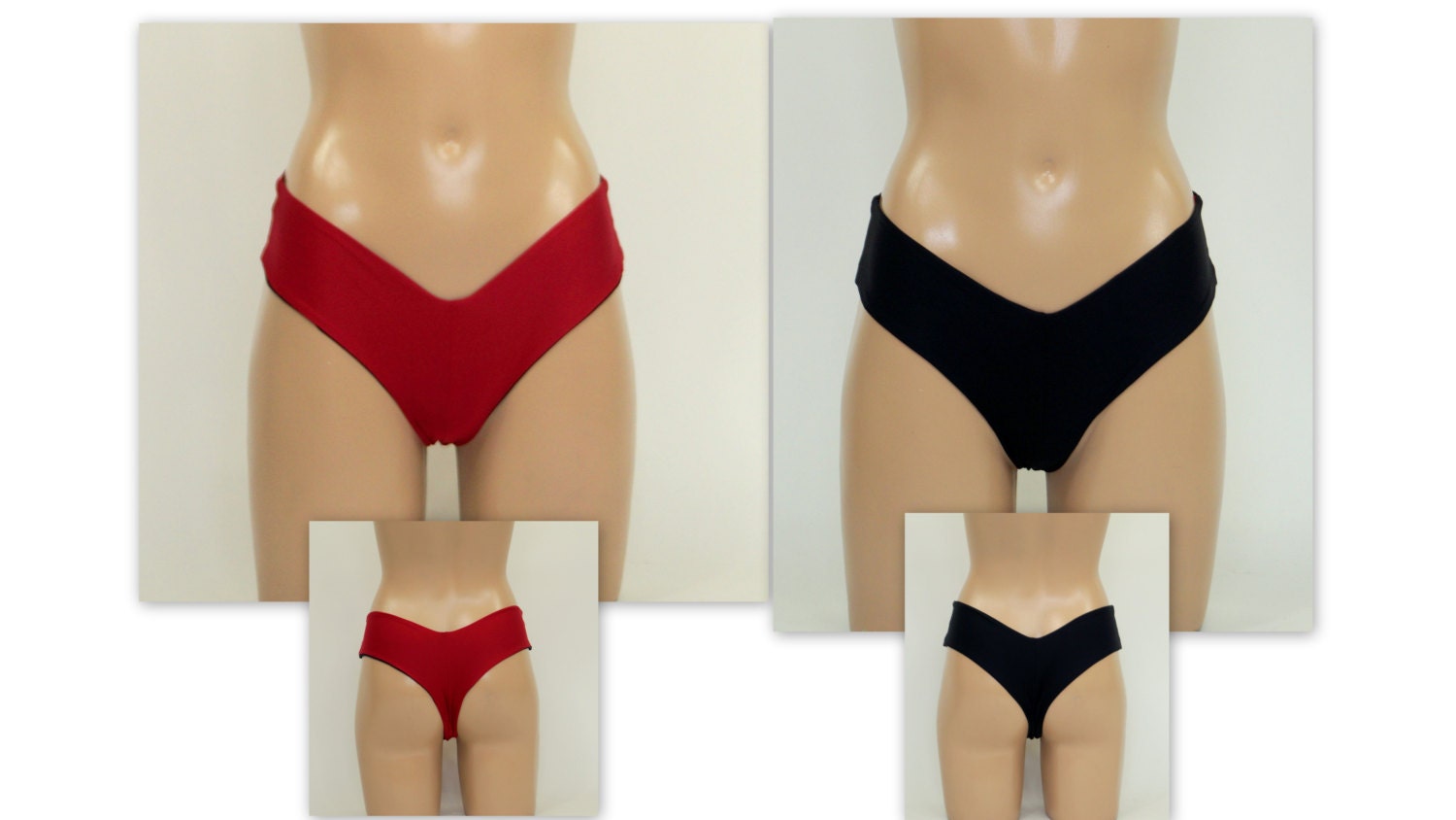 Damen Hohe Taille Bikini Slips Öl Glänzende Einfarbig Hipster Panties Badehose