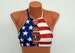 American flag high neck halter bikini top,Patriotic,Swimwear,Swimsuit,Bathing suits,Plus size,4th July 