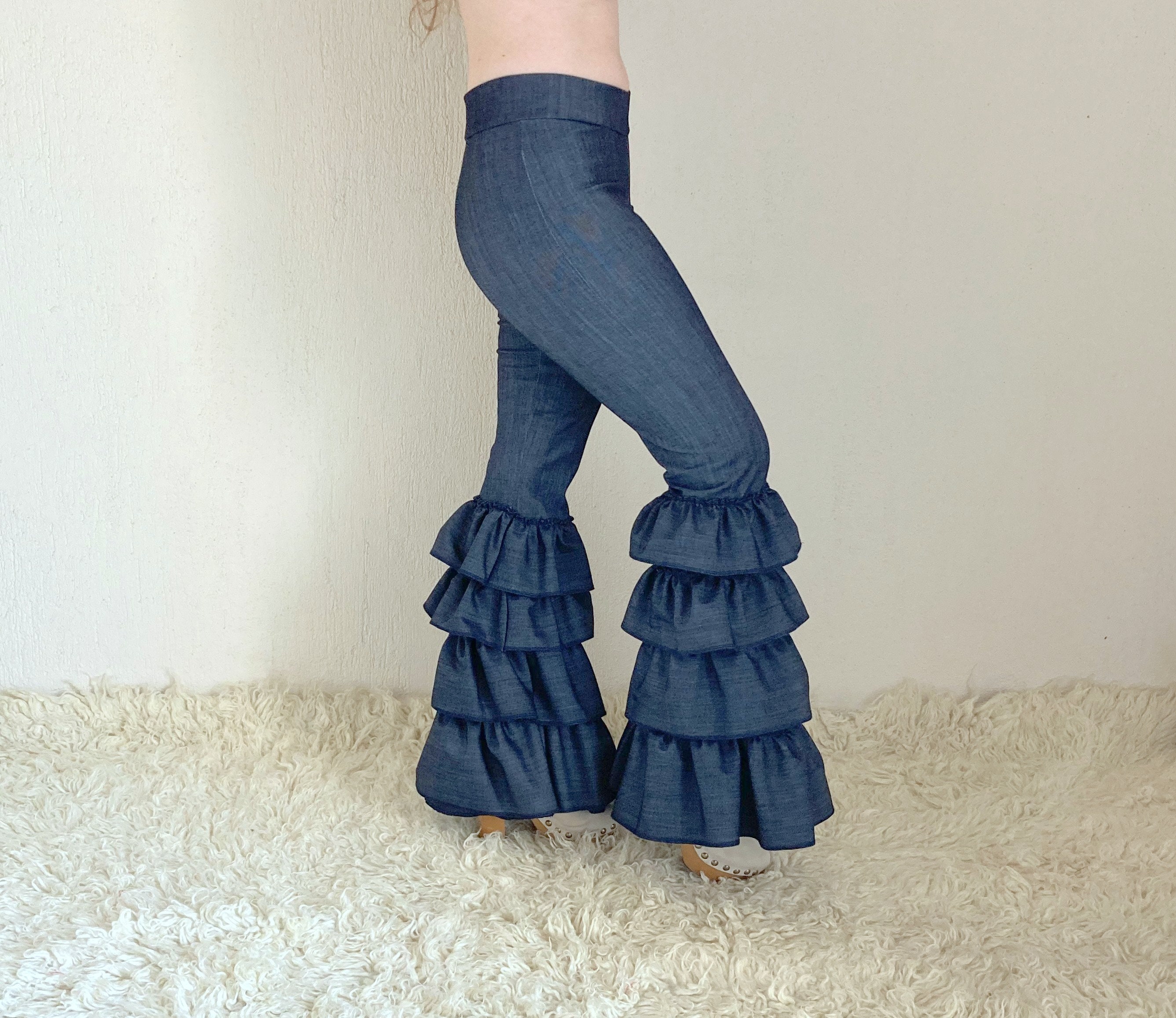 Bell bottom jeans outlet with ruffles