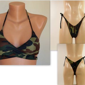 【THEAIRTOWN】 like camo bikini Amazon.com: Women's 2 Piece Sexy Halter Camo Bikini Sets
