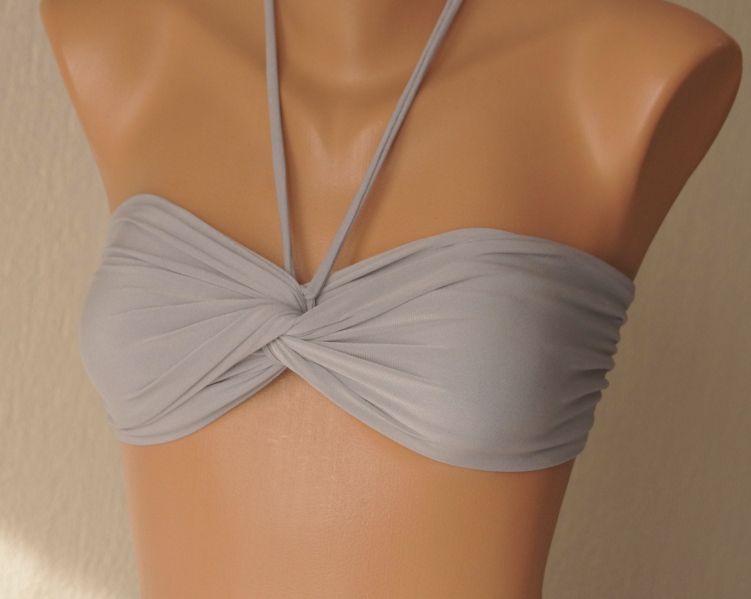 grey bandeau bikini