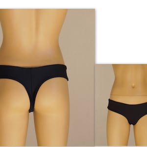 Black low rise seamless thong bikini bottoms//Swimwear//Plus size//Bathing suits//Swimsuits//Sexy//Cheeky