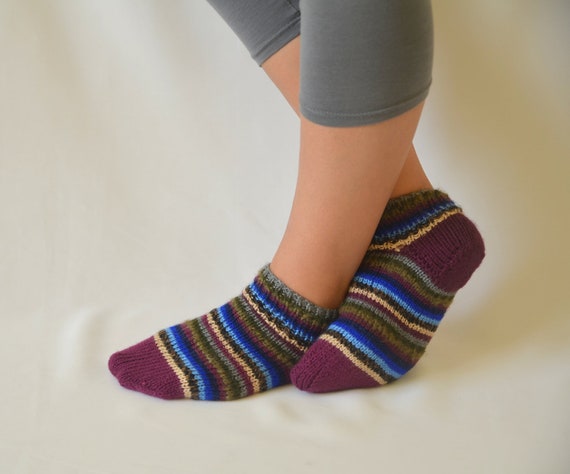 Items similar to Hand knit socks - hand knit multi color socks boot ...