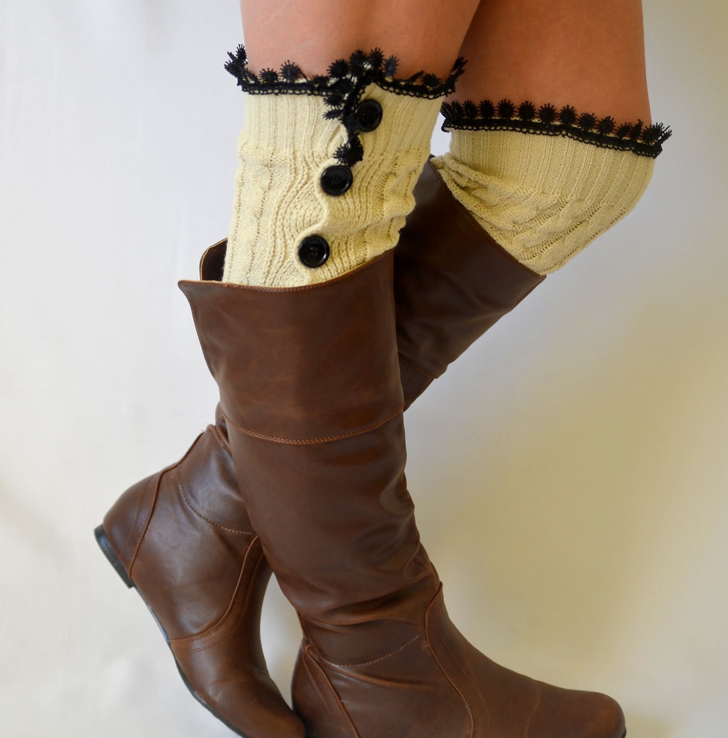 Leg Warmers Womensplus Sizecable Knit Leg Warmersknee Etsy