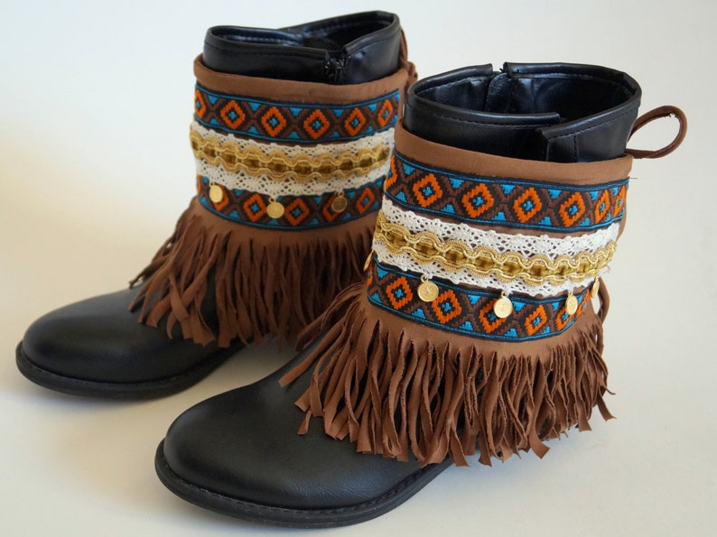 Boho Boot Covers/native American Fringe Boot Cuffs/boots Etsy