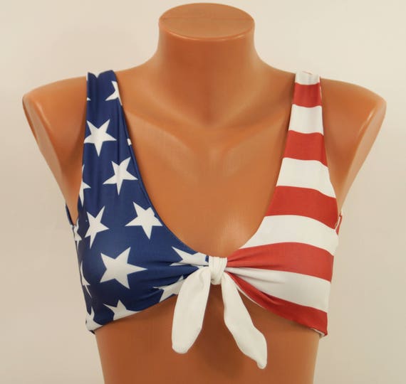 american flag swim top