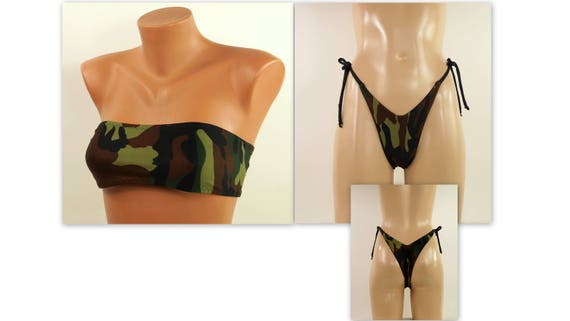 camo bandeau bikini
