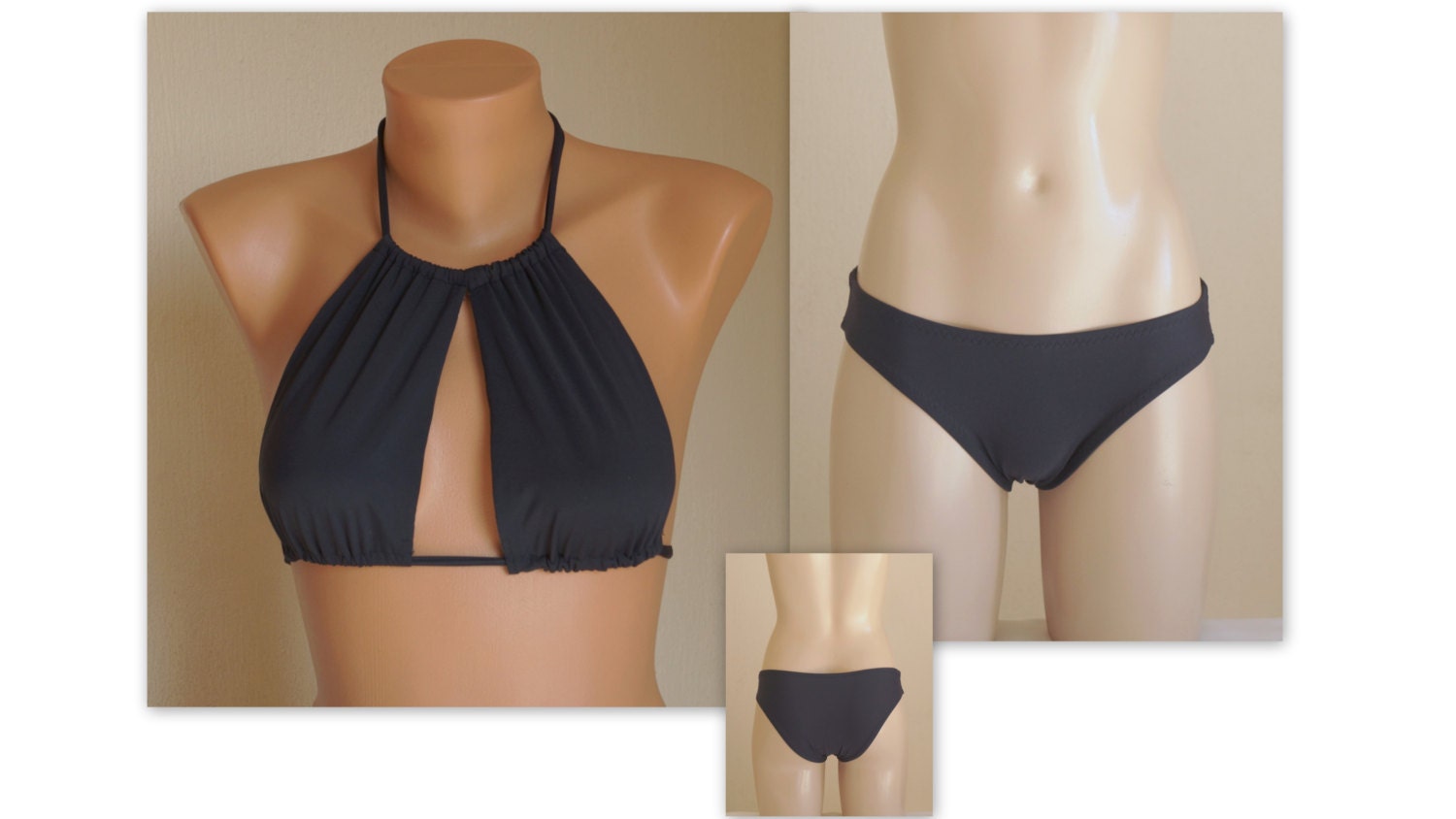 high neck keyhole bikini