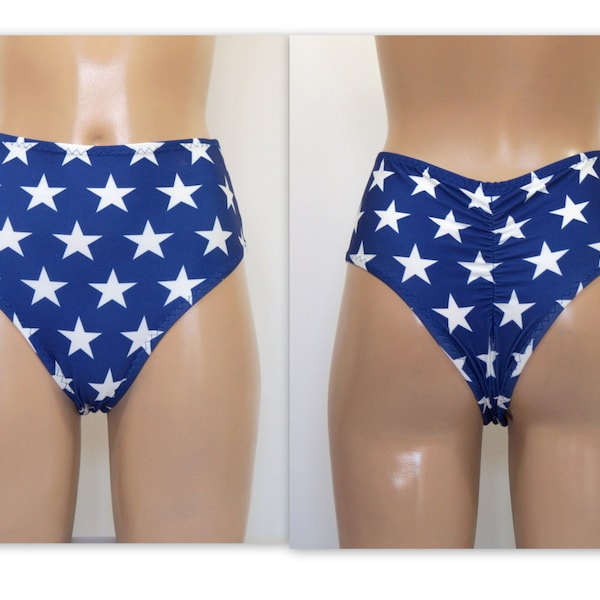 American Flag scrunch butt high waist  cheeky bikini bottoms//4th July//Plus size//Swimwear//Swimsuit//Bathing suit//Patriotic