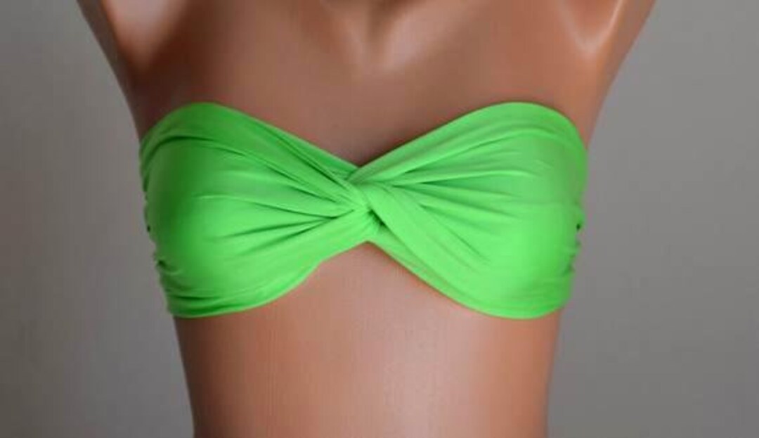 lime green bandeau bikini