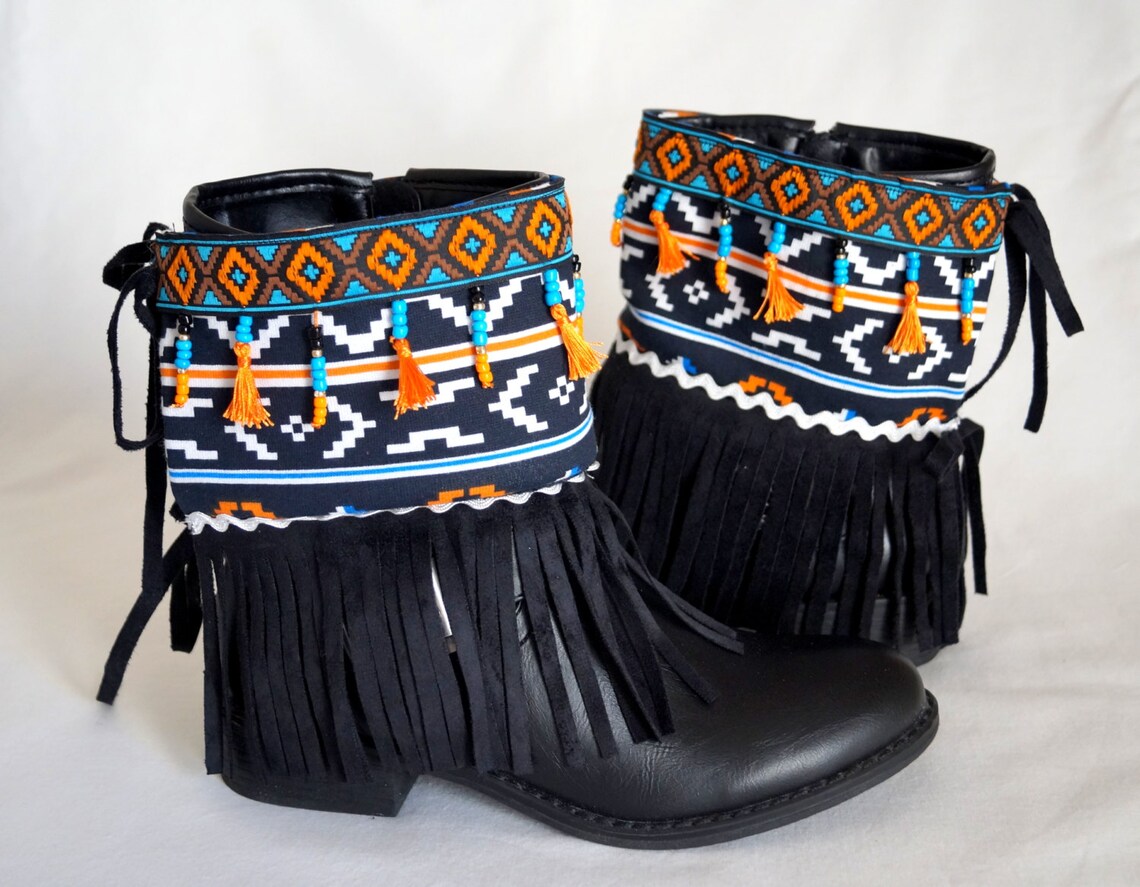 Native American Fringe Boot Coversboho Boot Covers gypsy Etsy