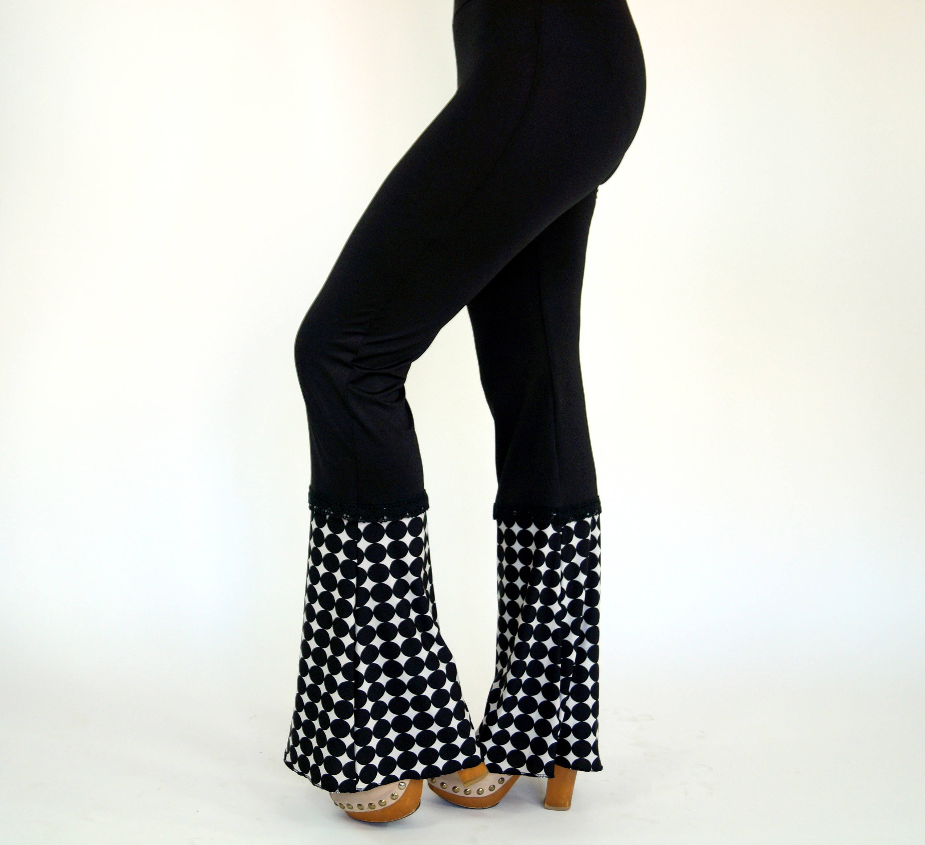 Polka Dot Black Bell Bottoms - Etsy 