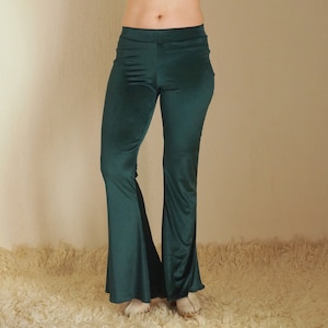 Emeral green velvet bell bottoms women,Festival pant,Yoga pant,Flare pant,Women leggings,Back to school,Fall trend,Fall outfit,Plus size image 9