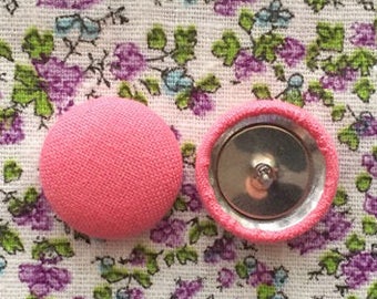 Pink Button Earrings / Handmade Gifts / Wholesale Jewelry / Trendy / Solid Colored / Manhattan Hippy / Made in the USA / Hypoallergenic Ear