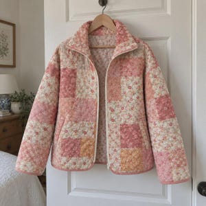 Women's Quilted Jacket Sewing Pattern, Zip-Up Winter Coat (PDF Download)